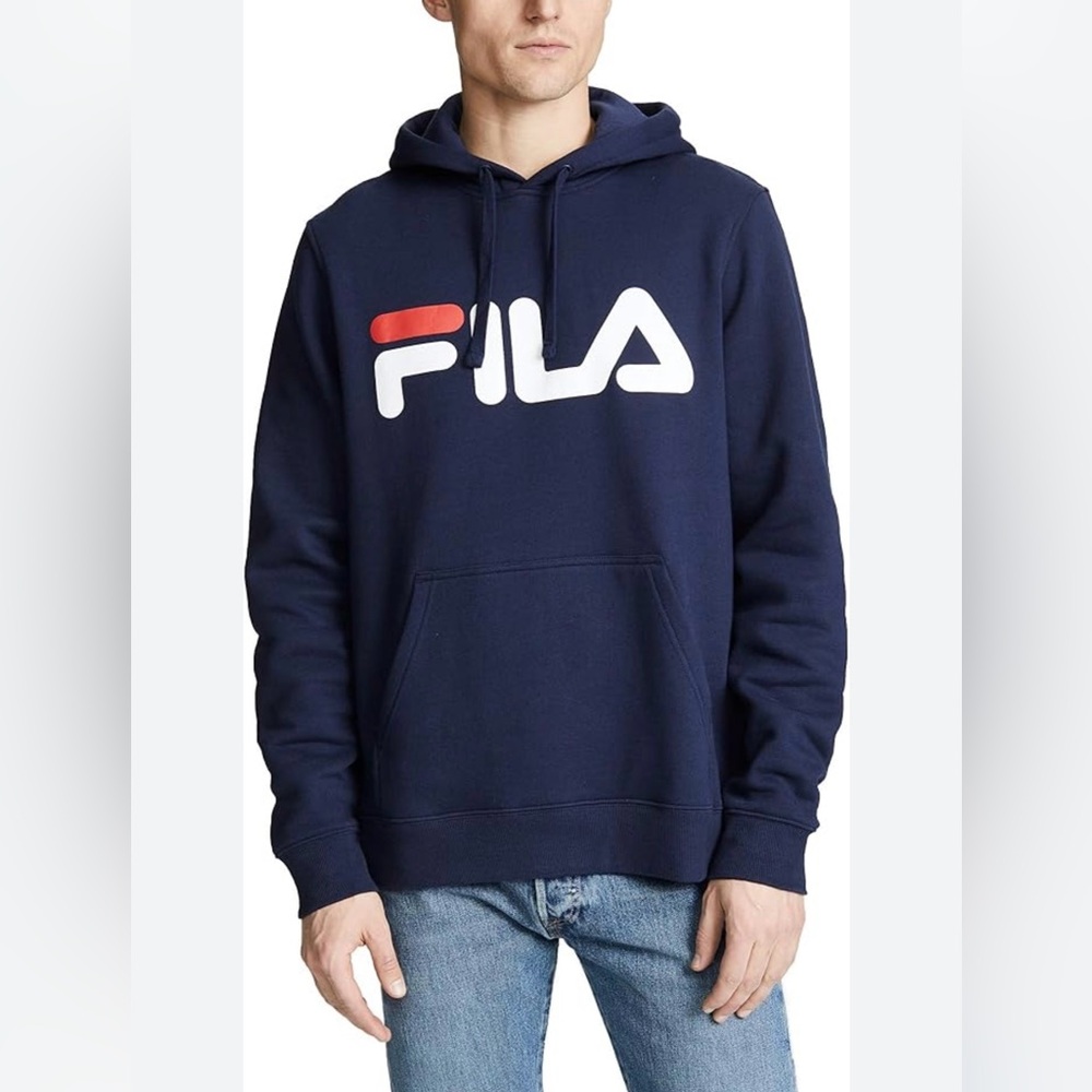 FILA men’s fiori logo hoodie in navy